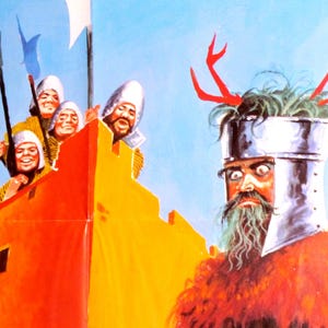 Monty Python en de Heilige Graal-originele vintage filmposter van pythons, absurd middeleeuws verhaal met John Cleese, Eric Idle en Michael Palin