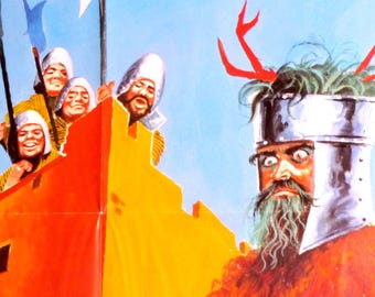 Monty Python and the Holy Grail-Original Vintage Movie Poster of Pythons Absurd Medieval Tale with John Cleese, Eric Idle and Michael Palin