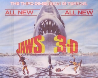 Original Large JAWS 3D Japanese One Sheet Poster! Huge! Great