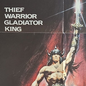 Conan der Barbar - Original Vintage Poster zum Film John Milius Abenteurergeschichte mit Arnold Schwarzenegger und James Graf Jones