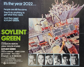 Soylent Green-An Original Vintage Movie Poster of the Futuristic Sci-Fi Thriller with Charlton Heston, Brock Peters, and Edward G. Robinson