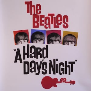 A Hard Days Night-Original Vintage Movie Poster of the Iconic Documentary with John Lennon, Paul McCartney, George Harrison and Ringo Starr