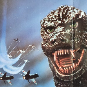 Godzilla 1985-Rare Original Vintage Movie Poster of Koji Hashimoto's Remake of Godzilla with Raymond Burr, Shin Takuma and Yoshifumi Tajima