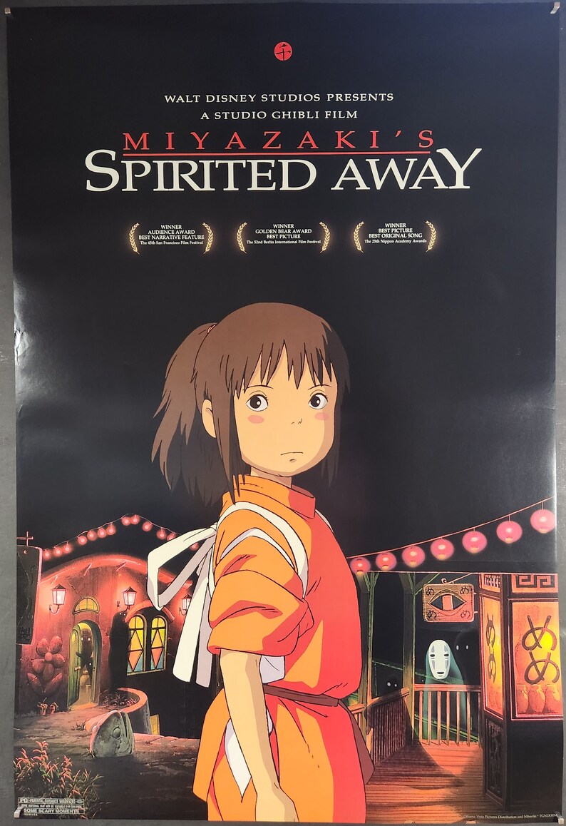 Spirited Away-Original Vintage Movie Poster for Hayao Miyazakis Fantastic Tale of Mystical Spirits with Suzanne Pleshette, and James Marsden image 2