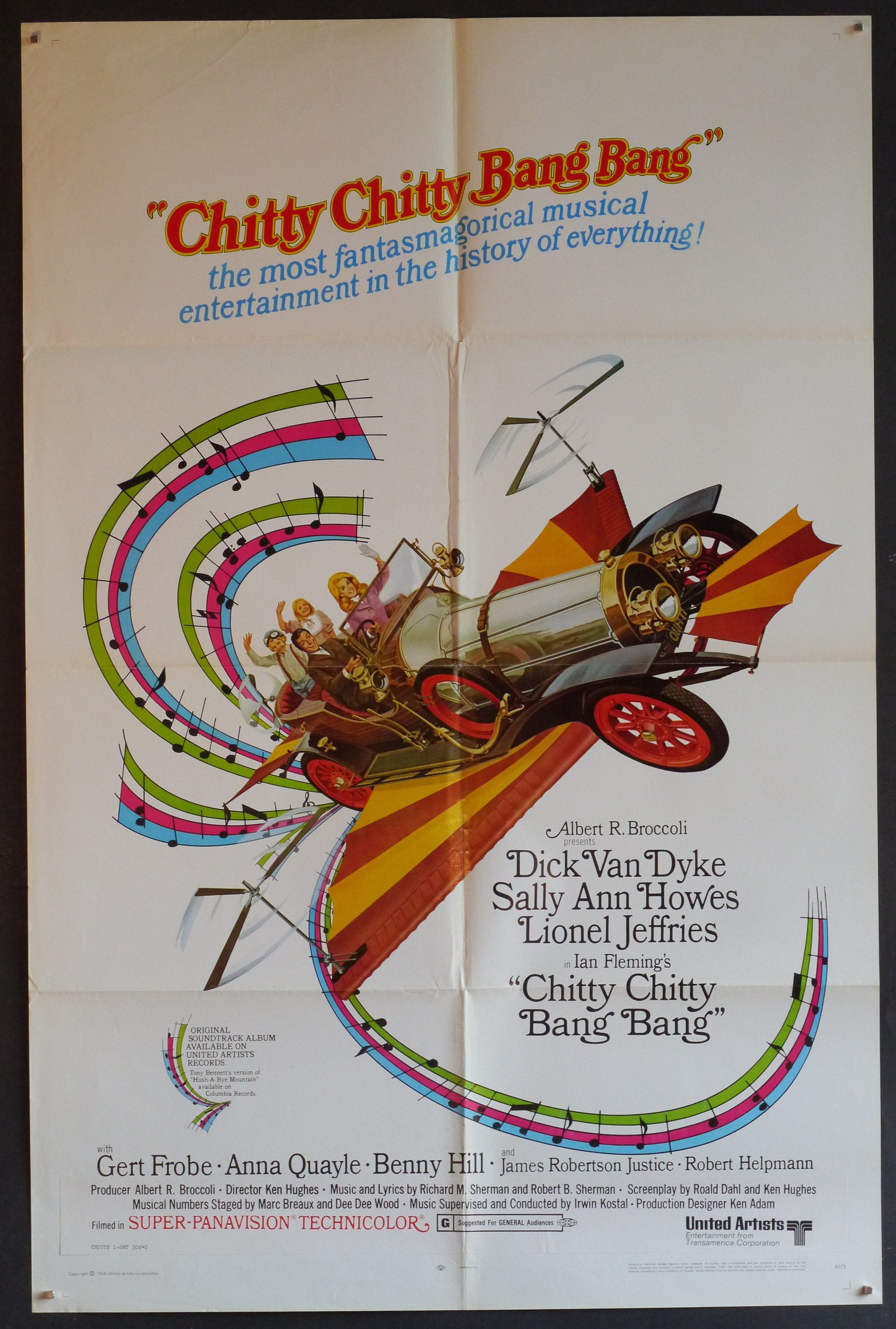 Chitty Chitty Bang Bang (1968) Poster retrò in metallo latta vintage