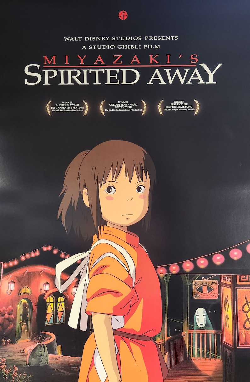 Spirited Away-Original Vintage Movie Poster for Hayao Miyazakis Fantastic Tale of Mystical Spirits with Suzanne Pleshette, and James Marsden image 4