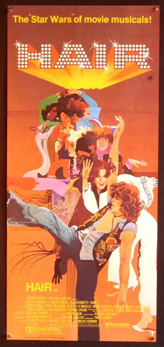ヘアー　USオリジナル映画ポスター HAIR-A Rare Original Vintage Movie Poster of Milos Foreman's