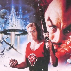 Flash Gordon-Original Vintage Japanese Movie Poster for the Pop Sci-Fi Fantasy with Sam Jones, Timothy Dalton and Max Von Sydow