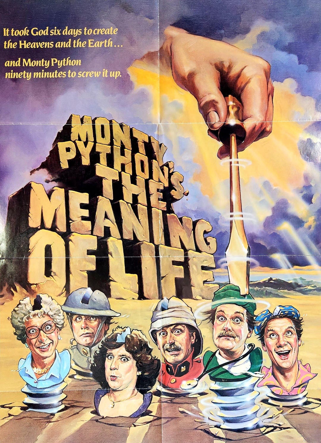 The Meaning of Life-original Vintage Movie Poster for Monty Pythons Final  Film With Terry Gilliam, John Cleese, Eric Idle and Michael Palin - Etsy, image size:1080x1491