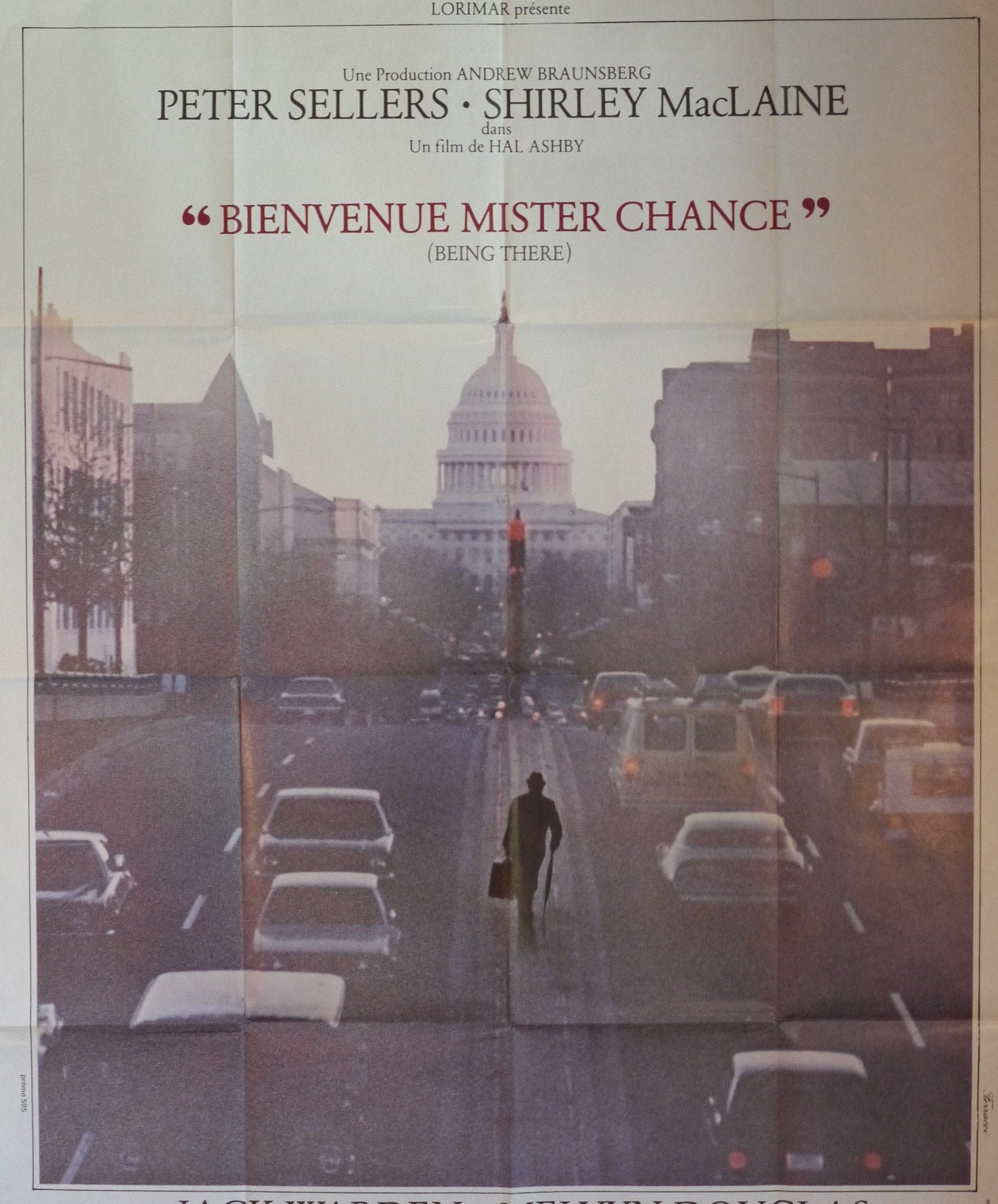 Being There-A Rare Original Vintage French Movie Poster of Hal Ashby's Comedy of Kindness with Peter Sellers, and Shirley MacLaine