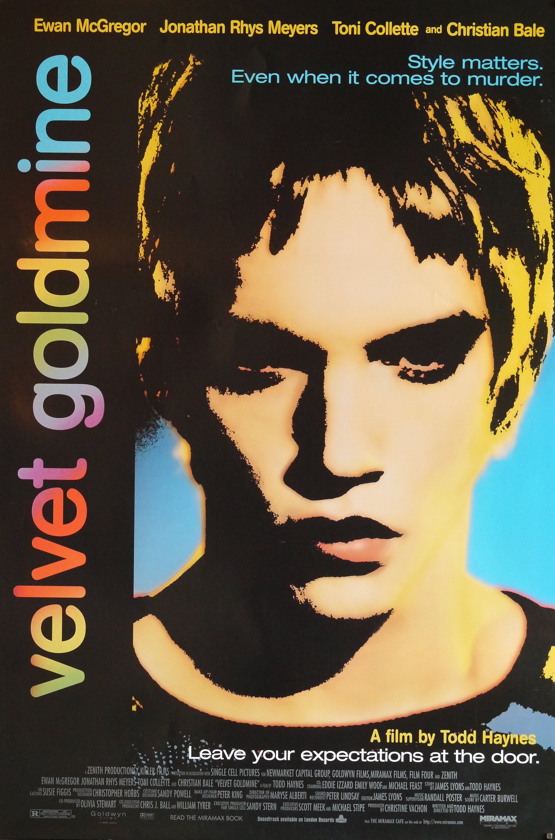 ベルベット・ゴールドマイン　USオリジナル映画ポスター Velvet Goldmine-an Original Vintage Movie Poster for Todd