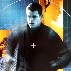 Die Bourne Identität-Ein Original Vintage Film Poster von Doug Limans Daring Spionage Thriller mit Matt Damon, Franka Potente und Clive Owen