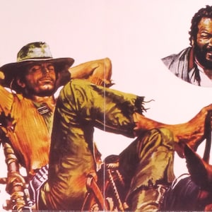 They Call Me Trinity-An Original Vintage Movie Poster of Enzo Barboni&#39;s Spaghetti Western Comedy with Terence Hill, and Bud Spencer