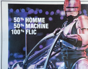 RoboCop-Original Poster del film francese vintage per la saga del crimine futuristico di Paul Verhoeven con Peter Weller, Nancy Allen e Ronny Cox.
