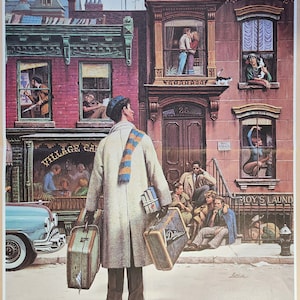 Próxima parada, Greenwich Village: un póster de película vintage original de Paul Mazurskys New York Story con Christopher Walken y Jeff Goldblum
