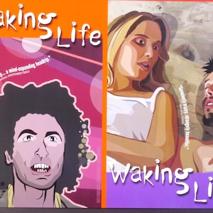 Waking Life-Original Vintage Movie Poster of Richard Linklater's Animated Trippy Life Poem with Wiley Wiggins, Ethan Hawke, and Julie Delpy image 7