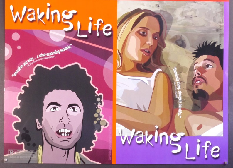 Waking Life-Original Vintage Movie Poster of Richard Linklater's Animated Trippy Life Poem with Wiley Wiggins, Ethan Hawke, and Julie Delpy image 7