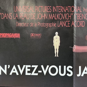 Being John Malkovich-an Original Vintage French Movie Poster the Spike ...