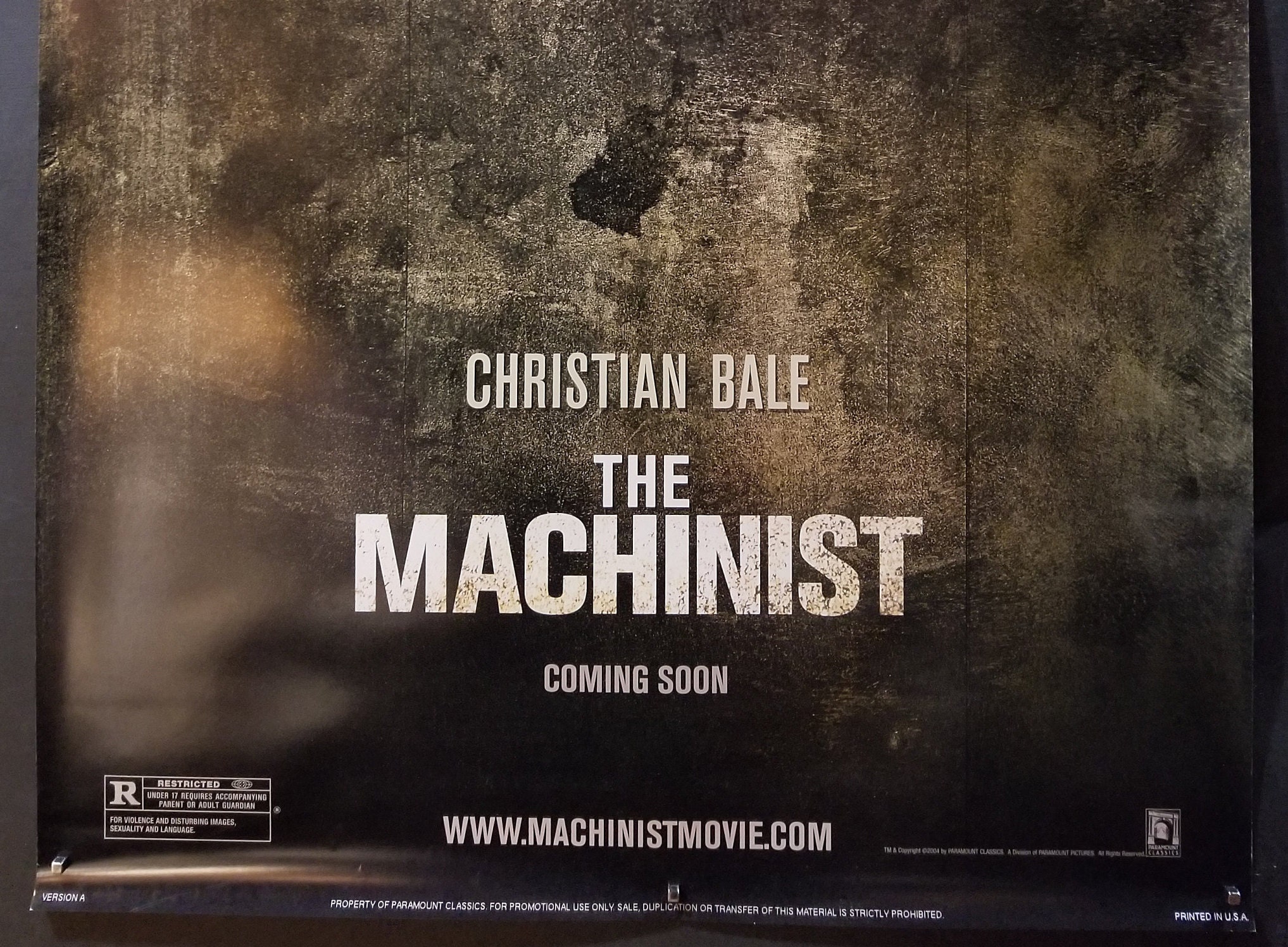 The Machinist rare Original Movie Poster For Brad Etsy The Machinist rare Original Movie Poster For Brad Etsy