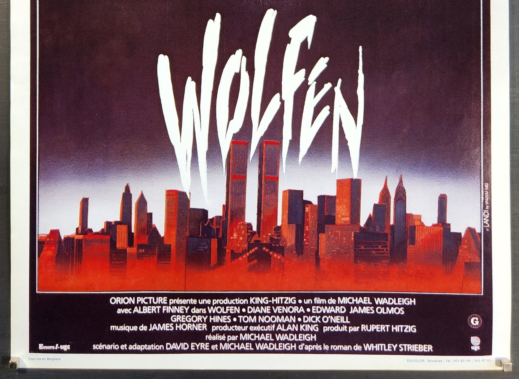 ウルフェン - アルバート・フィニー、ダイアン・ヴェノーラ、エドワード・ジェームズ・オルモス 出演のマイケル・ワドリーの神秘的な狼男スリラーのオリジナルヴィンテージ映画ポスター - Etsy 日本, image size:2017x1473