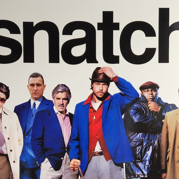 Snatch-Original Vintage Movie Poster of Guy Ritchie's British Diamond Caper with Jason Statham, Brad Pitt, Ewen Bremmer and Benicio Del Toro