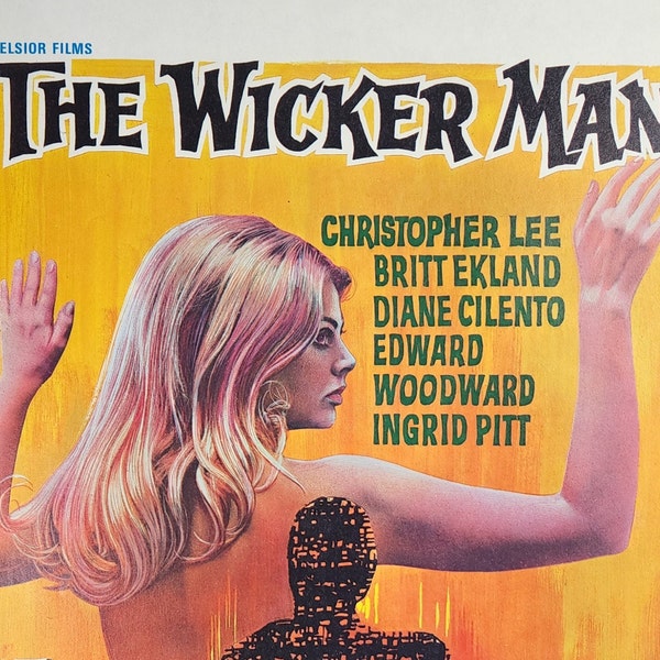 The Wicker Man-A Rare Original Vintage Movie Poster of Anthony Shaffer's Pagan Horror Cult Classic with Christopher Lee, and Britt Ekland.