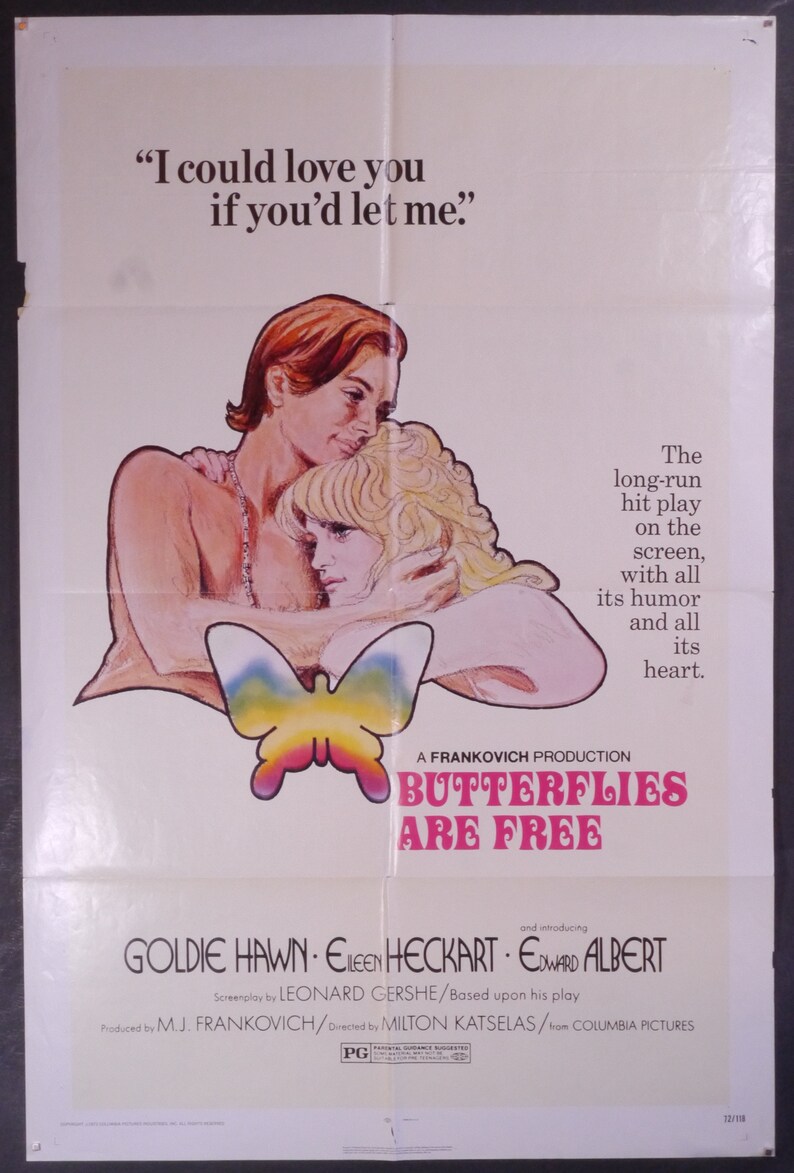 Butterflies Are Freerare Original Vintage Movie Poster for Etsy