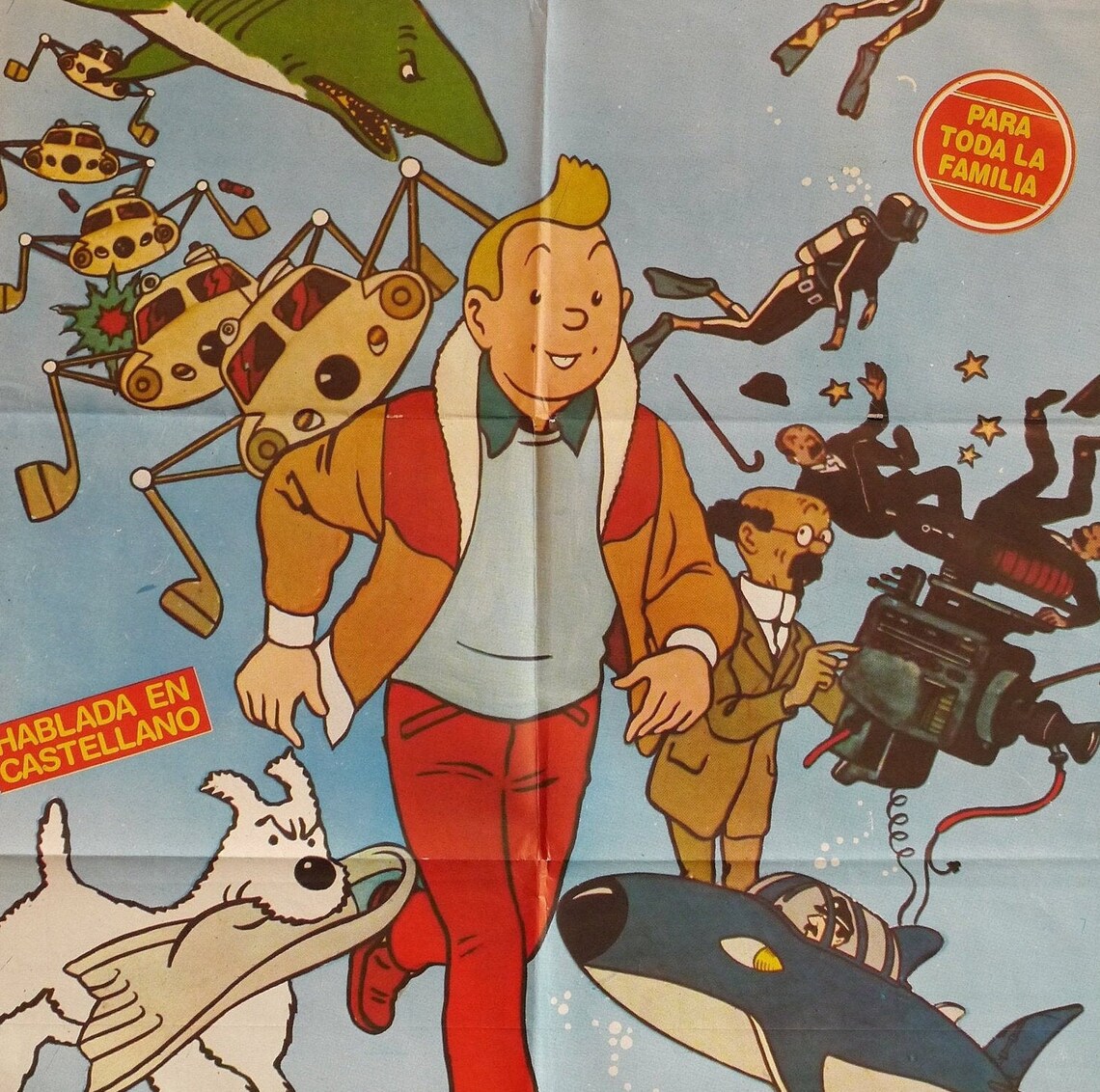 Tintin and the Lake of Sharksan Original Vintage Movie Poster Etsy