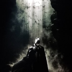 Batman Begins-A Rare Original Movie Poster para Christopher Nolans Origin Story of Batman y el industrial Bruce Wayne con Christian Bale