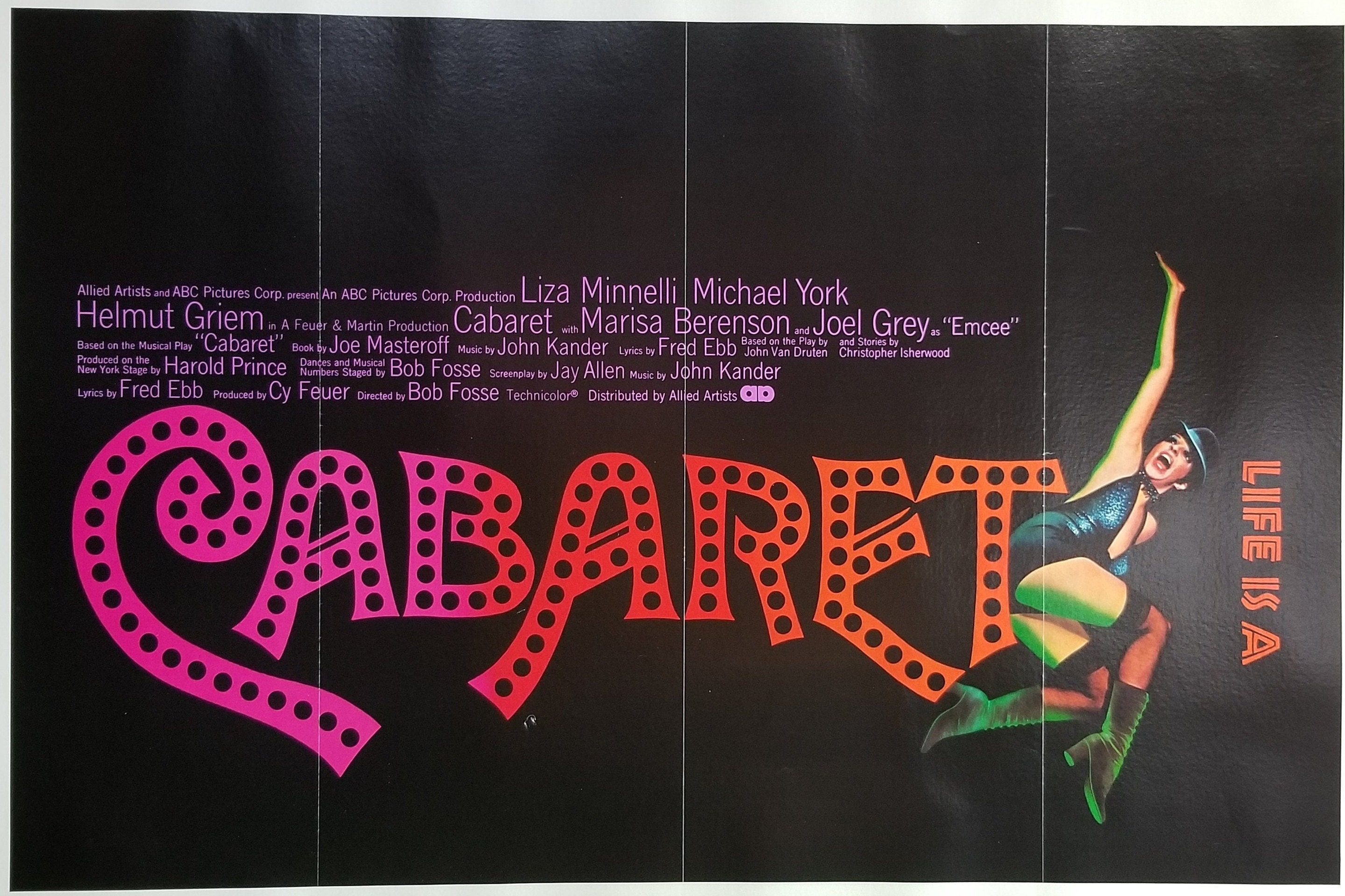 Cabaret-a Rare Original Vintage Movie Poster for Bob Fosse's