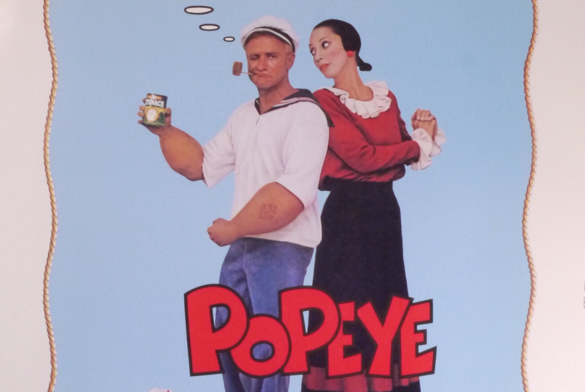 Popeye-A Rare Original Vintage Movie Poster for Robert Altman's Wacky Musical Comedy with Robin Williams, Shelley Duvall, and Ray Walston