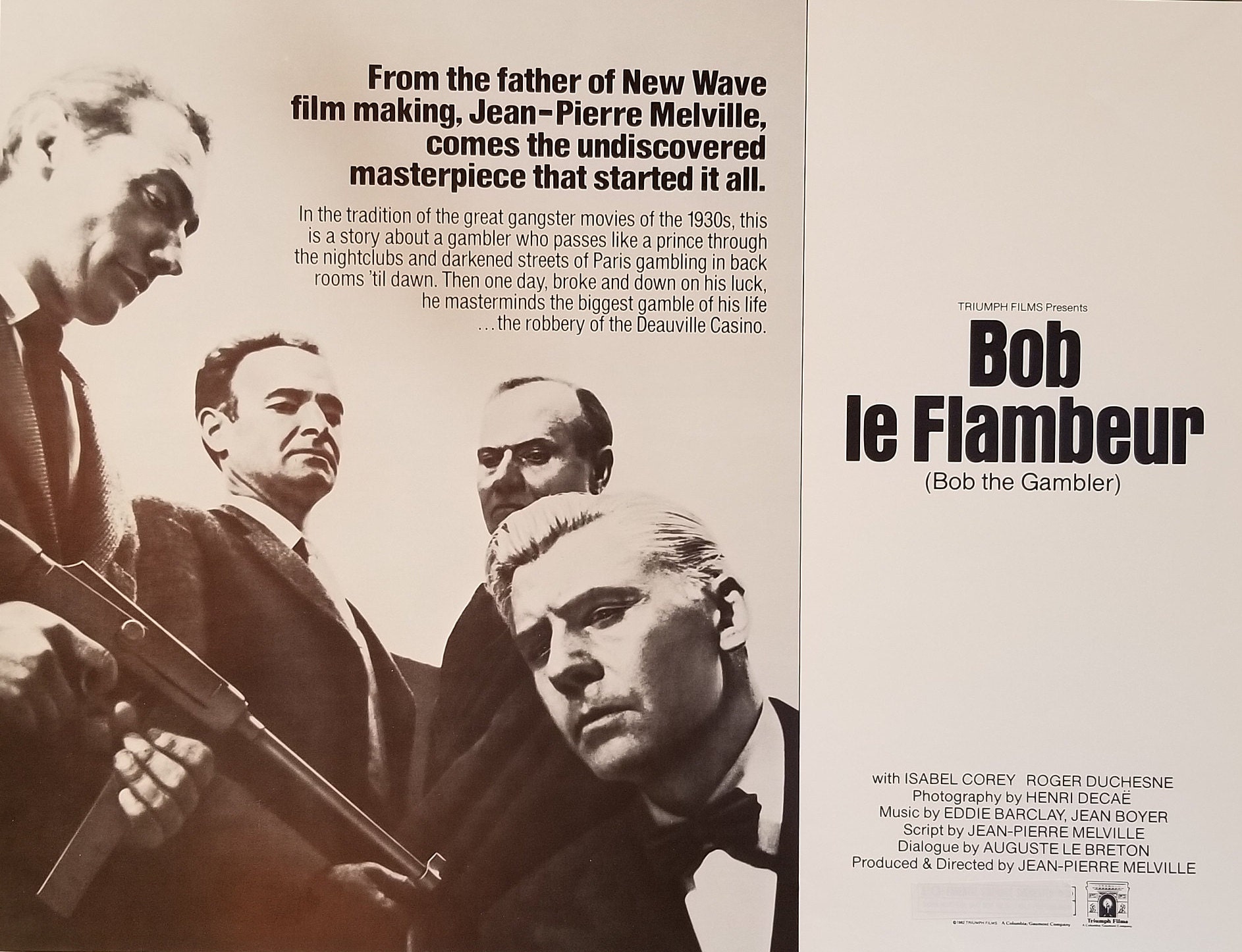 BOB LE FLAMBEUR (BOB THE GAMBLER) (France, 1956), Director: Jean-Pierre  Melville