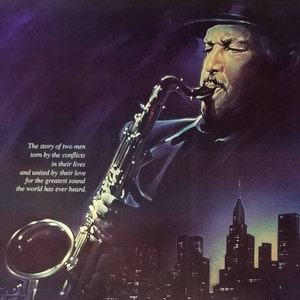 Round Midnight-An Original Vintage Movie Poster de Oda a la música jazz de Bertrand Tavernier en París con Dexter Gordon y François Cluzet