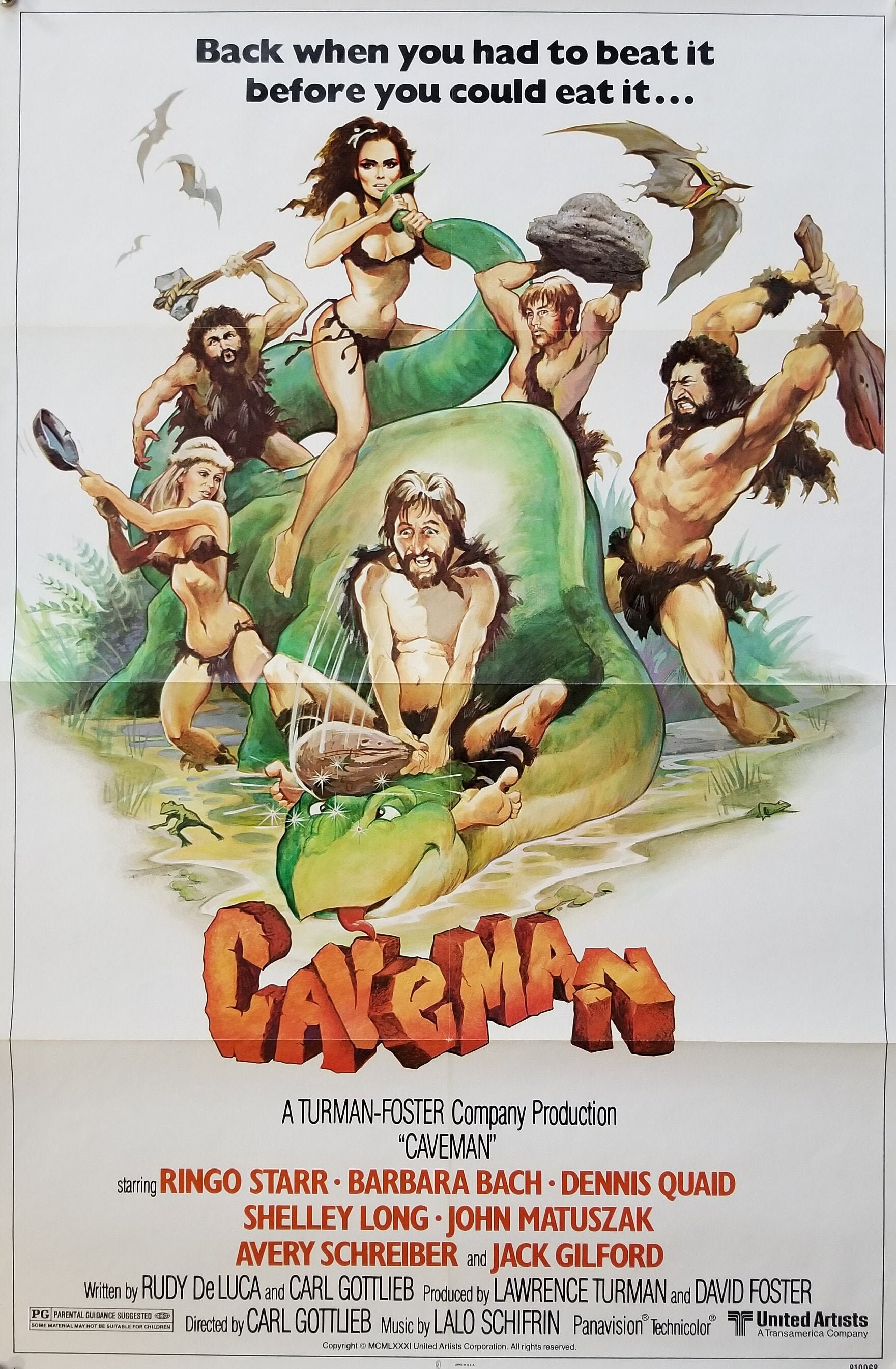 CavemanA Rare Original Vintage Movie Poster of 1980s Jurassic Etsy