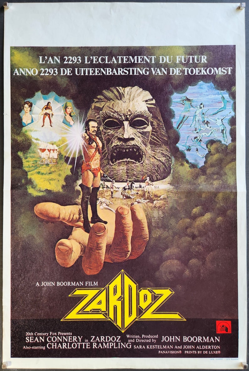Zardoz-An Original Vintage Belgian Movie Poster for John Boorman's Strange Future Fantasy with Sean Connery, and Charlotte Rampling image 9