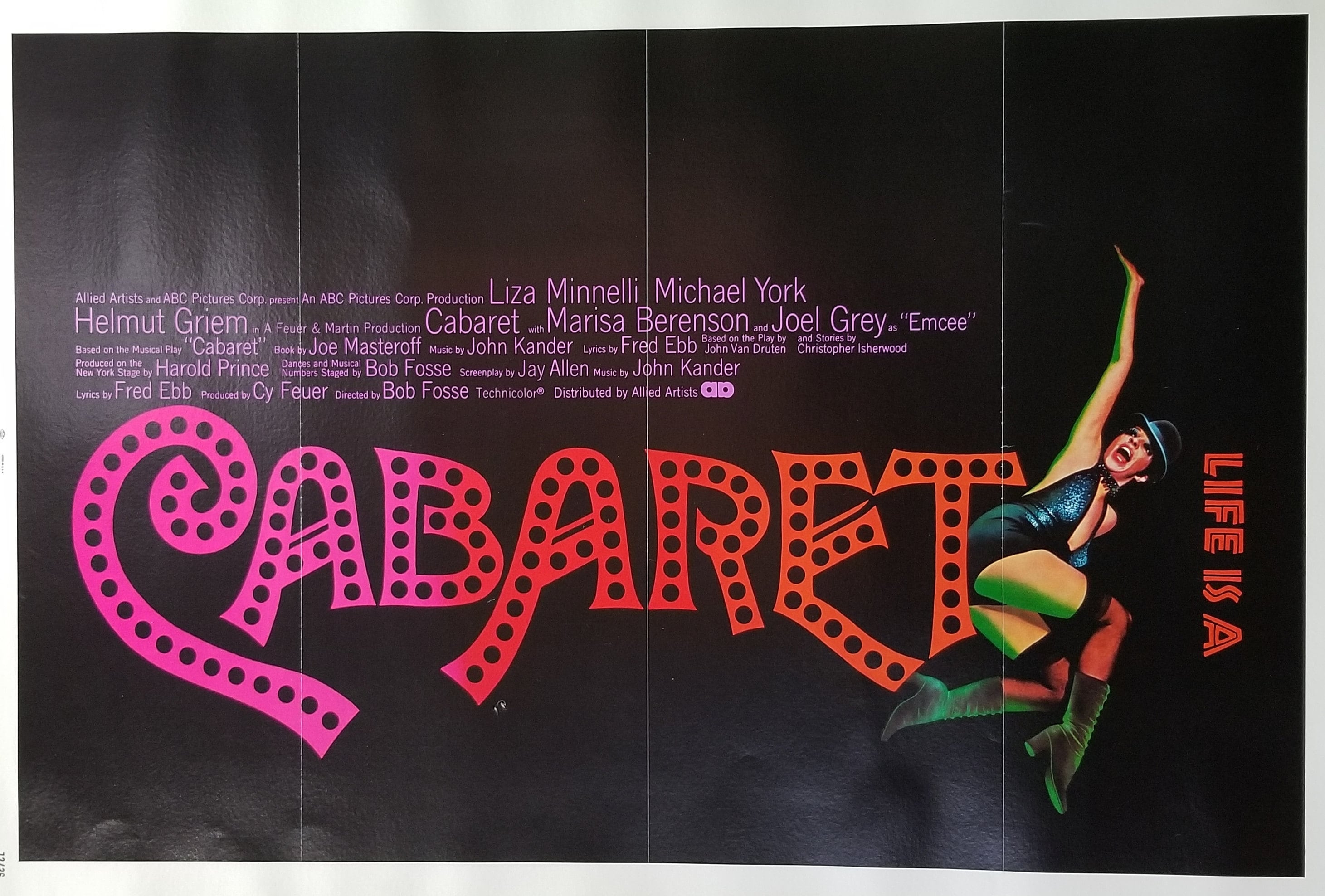 Cabaret-a Rare Original Vintage Movie Poster for Bob Fosse's