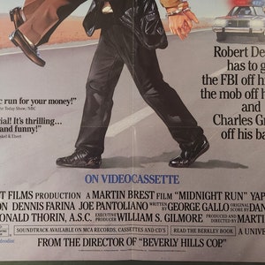 Midnight Run-Original Vintage Home Video Movie Poster of Martin Brest's Action Comedy with Robert De Niro, Charles Grodin and Yaphet Kotto. image 7