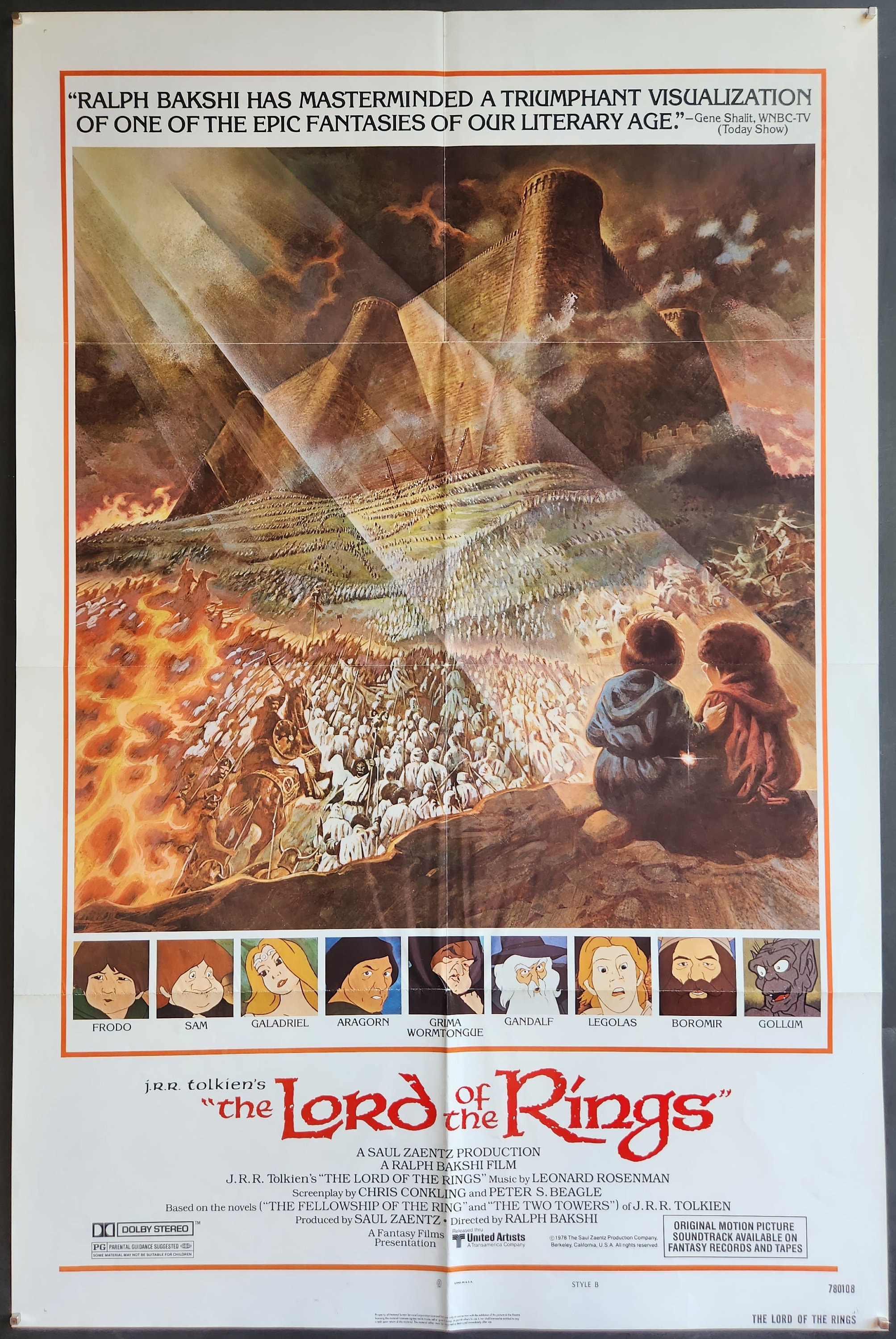 The Lord of the Rings-rare Original Vintage Movie Poster for Ralph