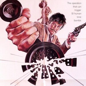 Póster original de la película vintage de Telefon para el thriller de espías explosivo de Don Siegel con Charles Bronson, Donald Pleasence y Lee Remick.