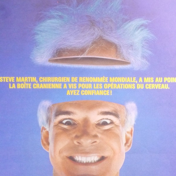 The Man with Two Brains-Original Vintage Movie Poster for Steve Martin's Masterclass in Absurdity with Kathleen Turner, and David Warner