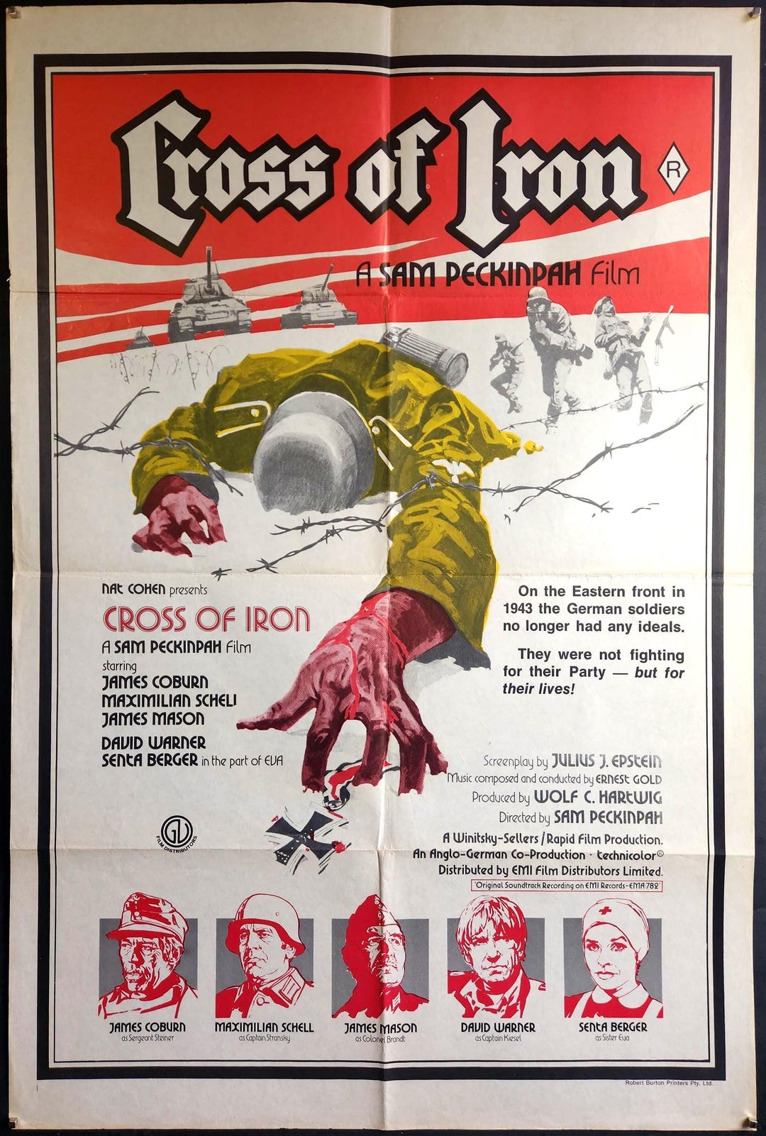 Cross of Iron-an Original Vintage Movie Poster of Sam Peckinpahs
