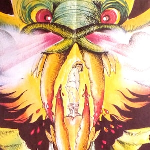 Jabberwocky - Póster original vintage francés de la película "El cuento salvaje de los dragones" de Terry Gilliam con Michael Palin, Terry Jones y Max Wall