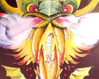 Jabberwocky-Seltenes Original Vintage französisches Filmplakat für Terry Gilliam's Drachengeschichte mit Michael Palin, Terry Jones und Max Wall