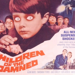 Children of the Damned-Rare Original Vintage Movie Poster del thriller extraterrestre de la Guerra Fría sobre niños con ojos que paralizan