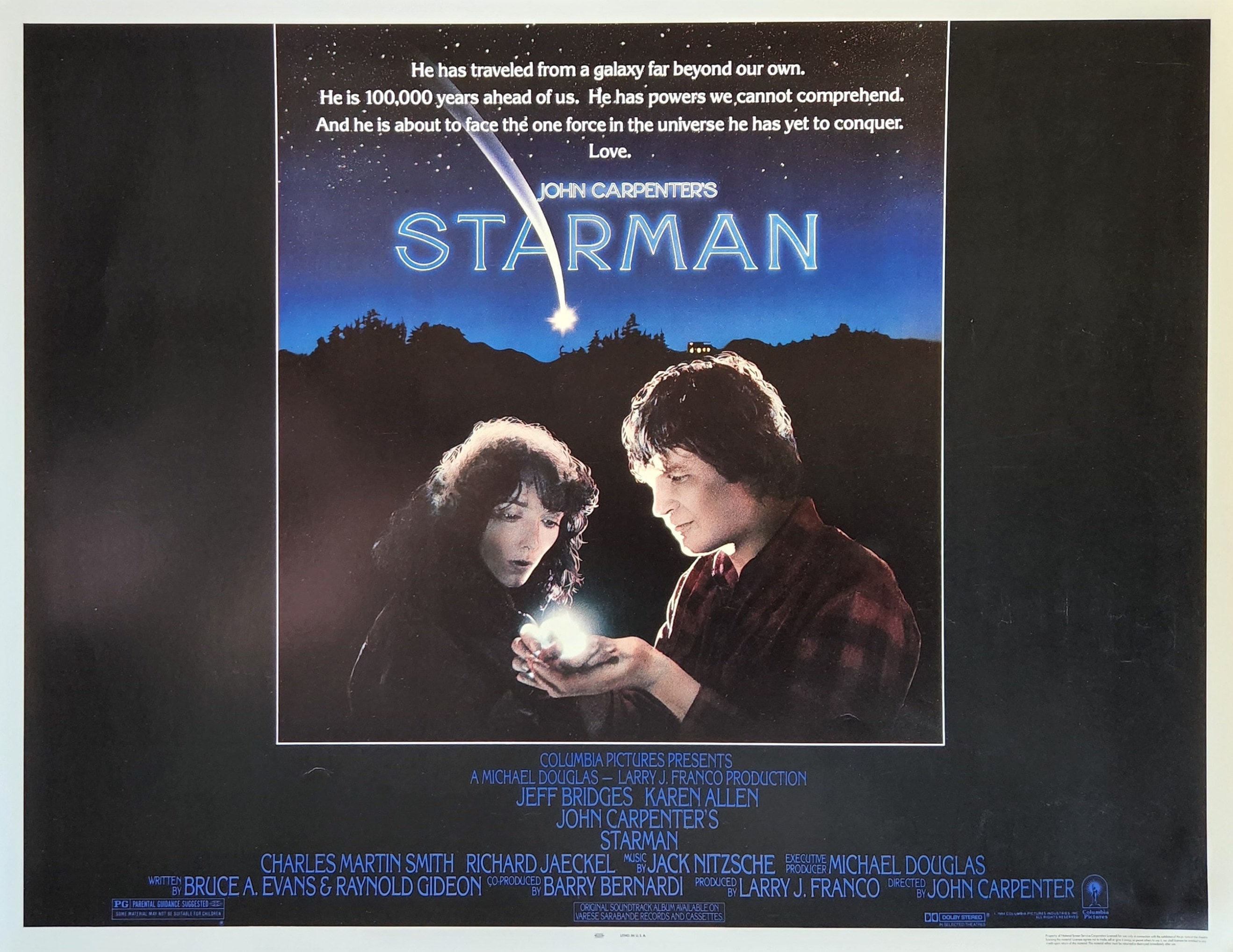 Starman-original Vintage Movie Poster for John Carpenter's