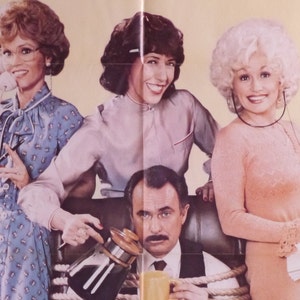 9 to 5-An Original Vintage Movie Poster of Colin Higgin&#39;s Groundbreaking Workplace Satire with Jane Fonda, Lily Tomlin and Dolly Parton