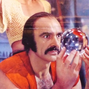 Zardoz-A Rare Original Vintage Italian Movie Poster de la fantasía psicodélica de ciencia ficción de John Boorman con Sean Connery y Charlotte Rampling