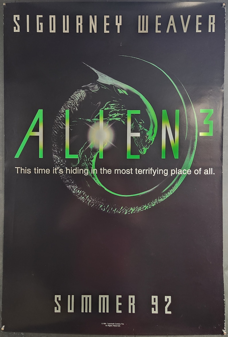 ALIEN 3-original Vintage Movie Poster of David Fincher's Sci-fi Horror ...