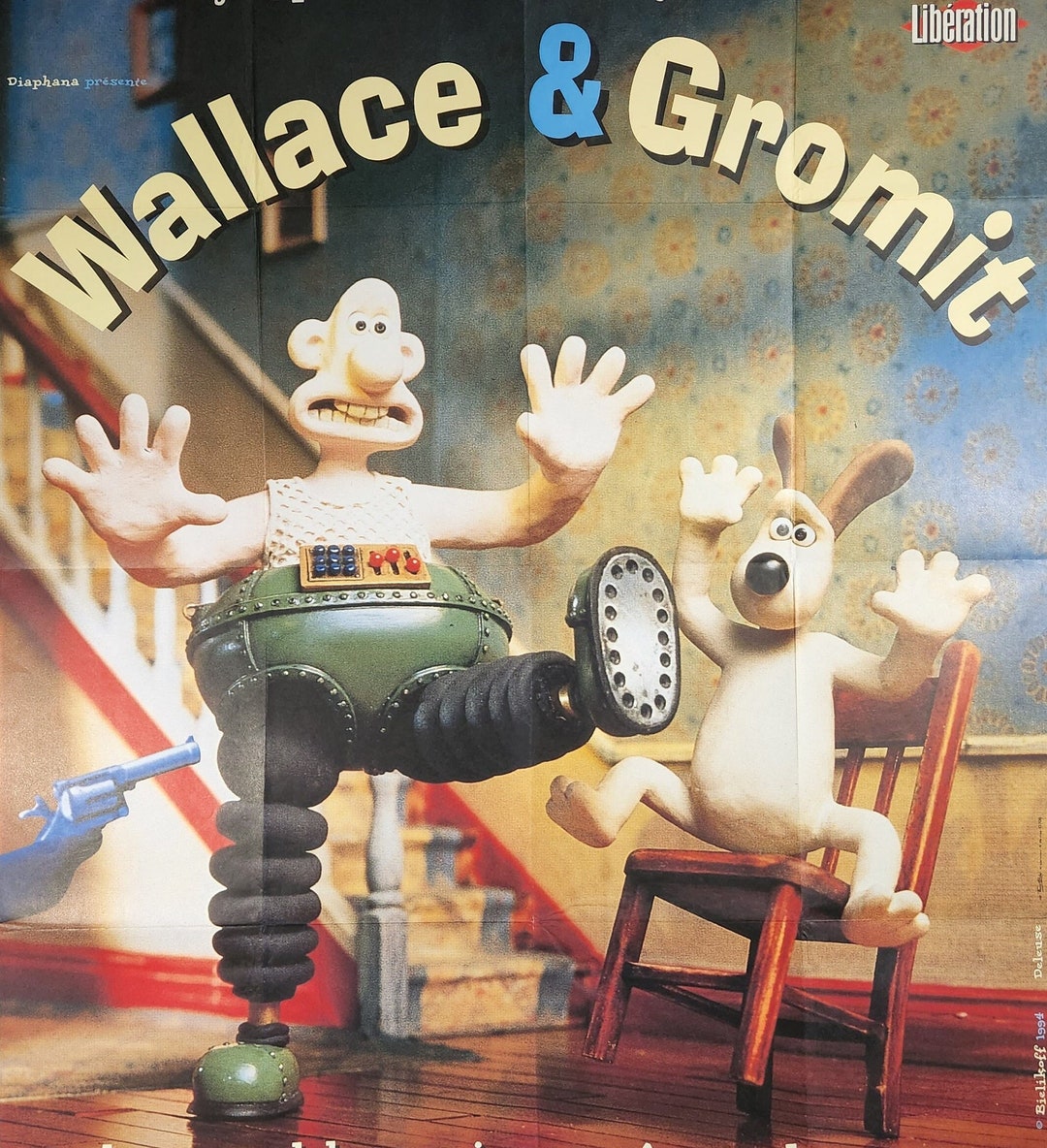 Wallace and Gromitan Original Vintage French Movie Poster of Etsy
