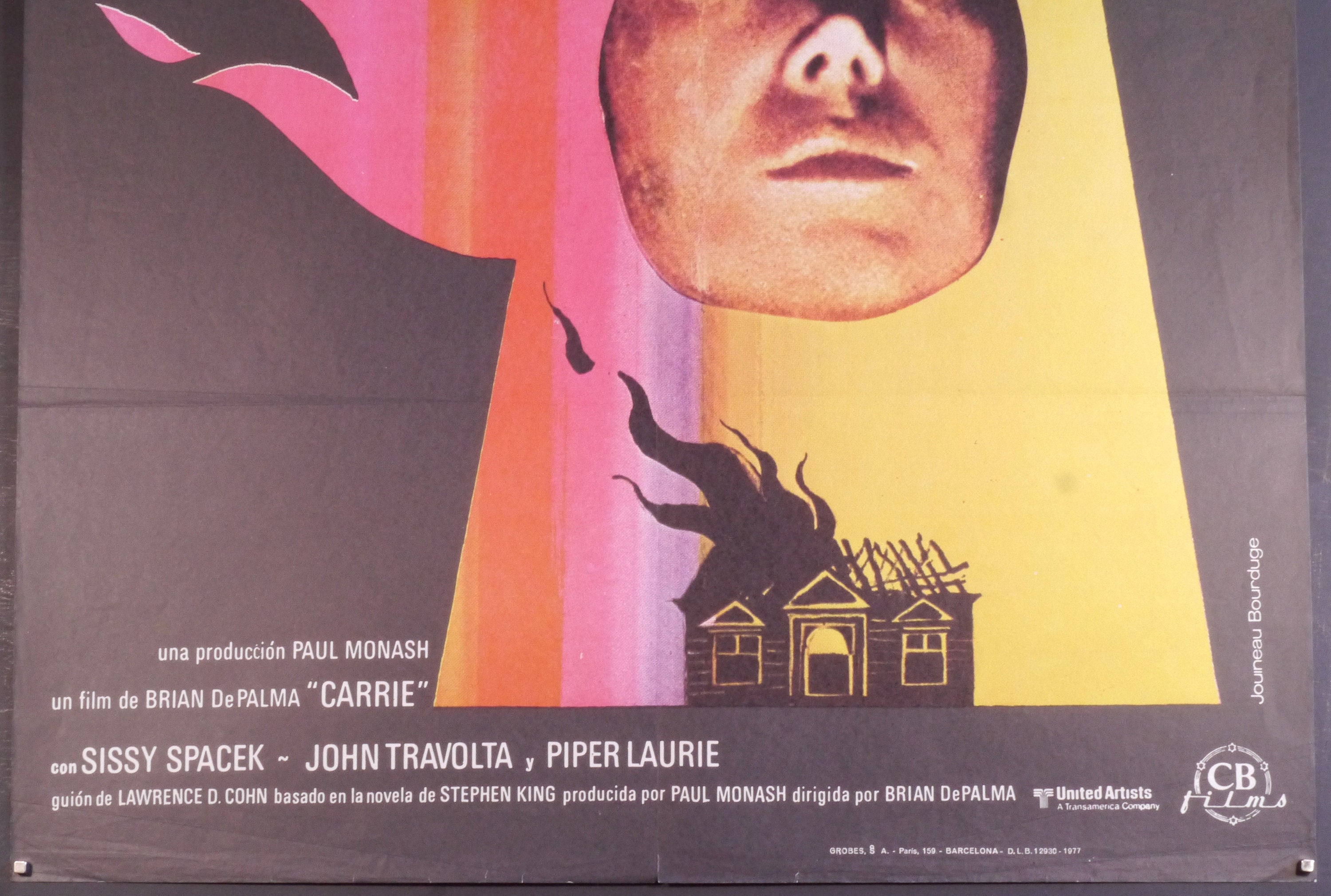 Carrie-original Vintage Spanish Movie Poster of Brian De Palma's Classic  Horror Masterwork With Sissy Spacek, Piper Laurie and John Travolta - Etsy, image size:3000x2021